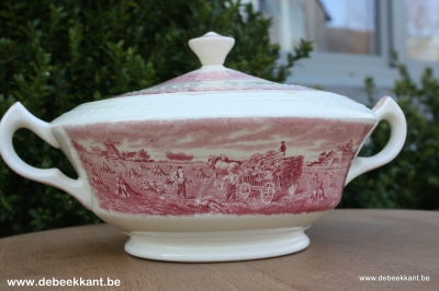 Antieke soepterrine Maestricht decor BOERENHOEVE ROOD